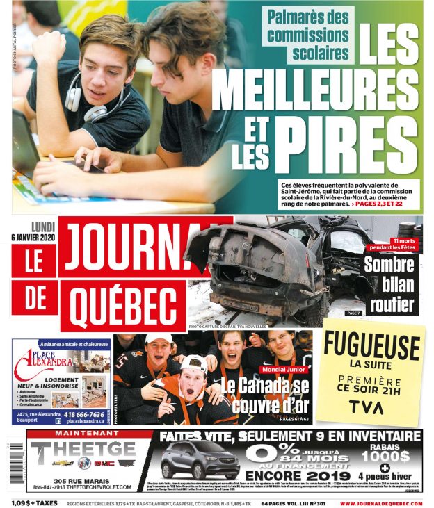 Le Journal de Québec connait bien son lectorat! La Clique du Plateau